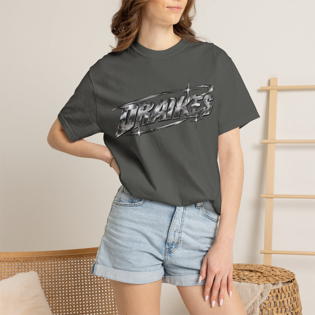 Drakes Chrome Logo T-shirt | Retro Metallic Script